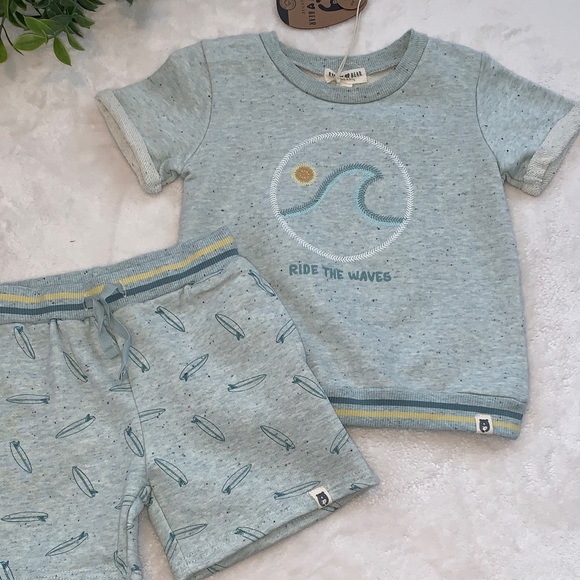 NWT Rabbit & Bear 2pc Short Set 4T Boys Beach Blue
Rabbit + Bear - Picture 2 of 13